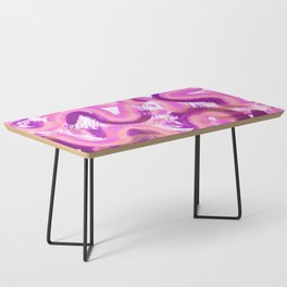 Swirls and Squiggles Abstract Painting - Purple, Magenta and Pink Coffee Table