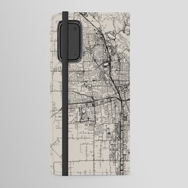 Santa Rosa USA - City Map - Black and White Aesthetic Android Wallet Case
