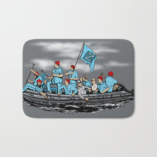 Team Zissou Crossing the Delaware Bath Mat