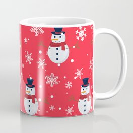 Vector Seamless Pattern with Snowman, Snow. Winter Simple, Stylish Scandinavian Repeat Texture 02 Mug