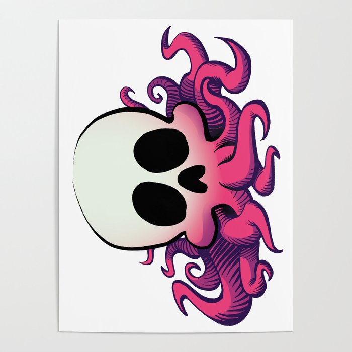 Squid Skull Poster