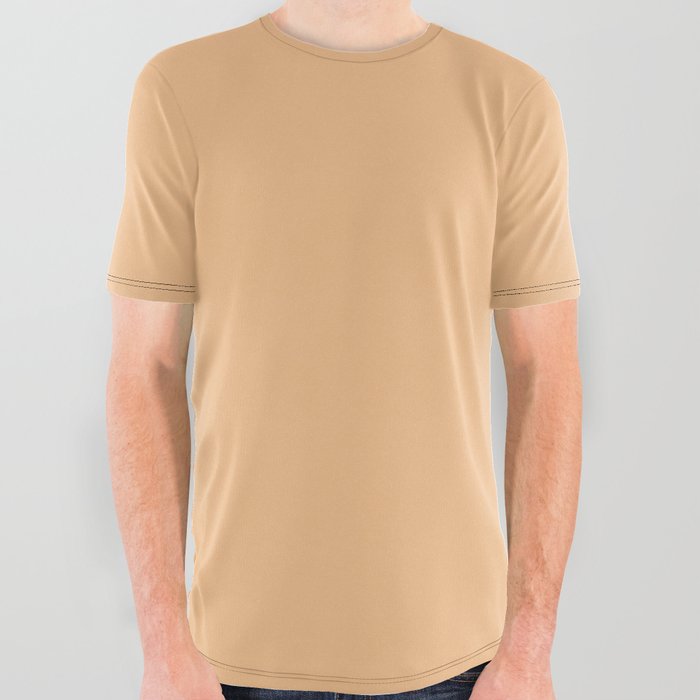 Light Peach Solid Color Pairs Pantone Apricot Cream 13-1027 TCX - Shades of Orange Hues All Over Graphic Tee