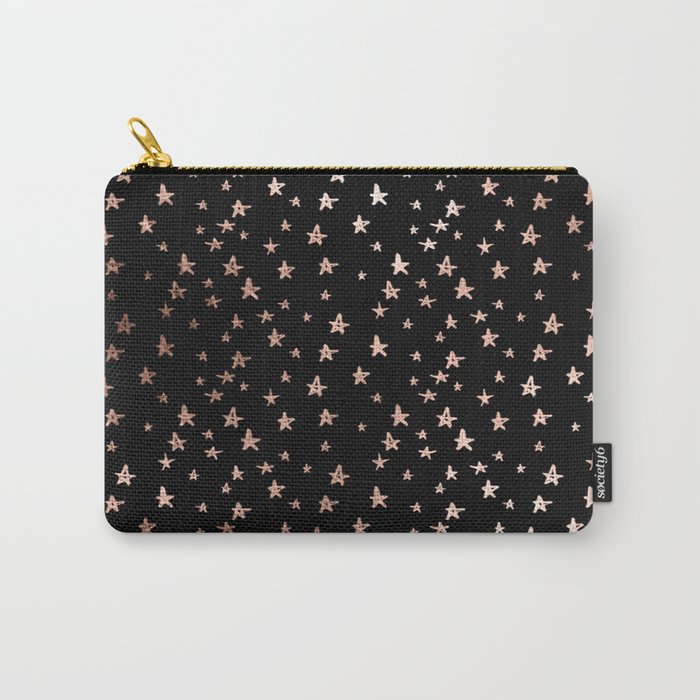 black and rose gold purse