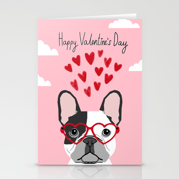 French Bulldog Heart Glasses Valentines Day Dog Breed Pet Gift