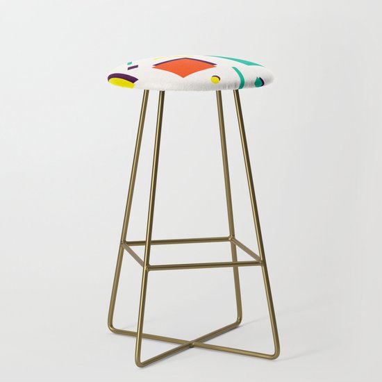 Bar Stool Sacramento, Sacramento 1995 Memphis Throwback Retro 1990s 80s Trendy Hipster Pattern Bright Bar Stool By Anutu Society6