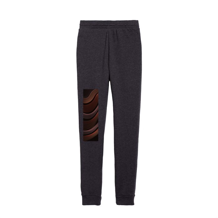 Maroon, Sienna, Brown, Gray 3D Abstract Kids Joggers