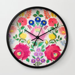 Handmade Hungarian embroidery Wall Clock