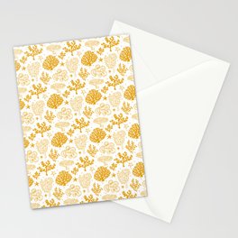 Mustard Coral Silhouette Pattern Stationery Card