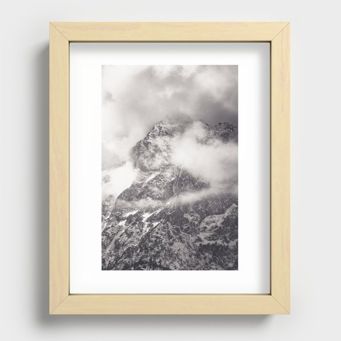 Alps Black and White Recessed Framed Print