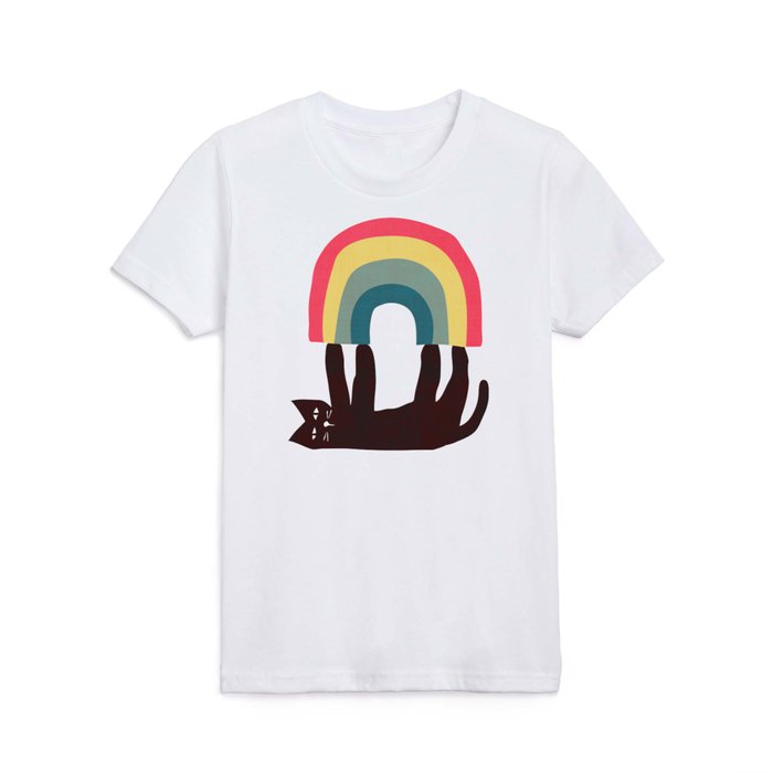 Cat with rainbow Kids T Shirt