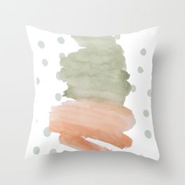 Watercolor Dots and Paint Stroke Phone Wallpaper Throw Pillow
