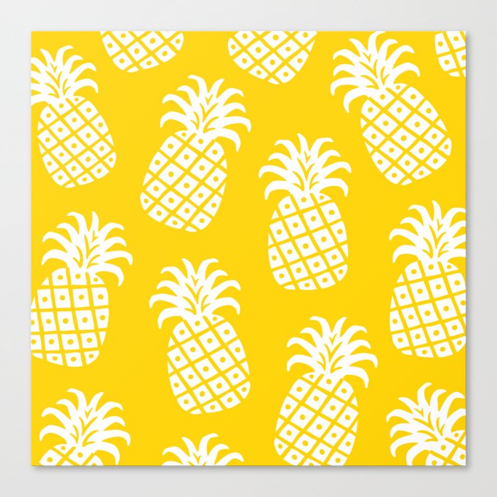 Pineapple Twist 332 Yellow Canvas Print