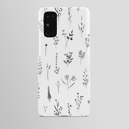 White Wildflowers Pattern Android Case