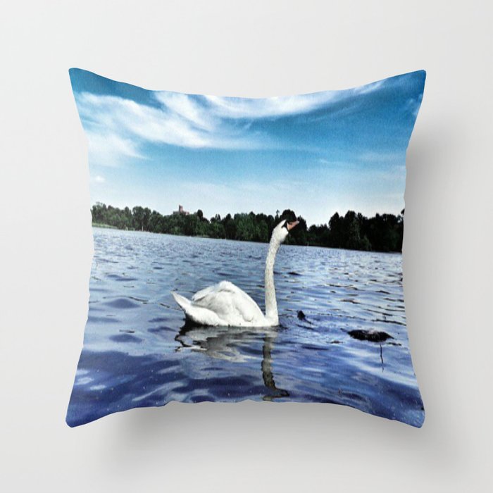 Friendly Swan Throw Pillow By Yashikawalker Society6