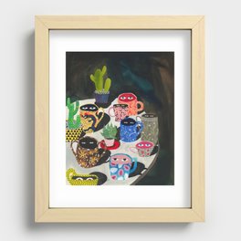 Suspicious mugs Recessed Framed Print