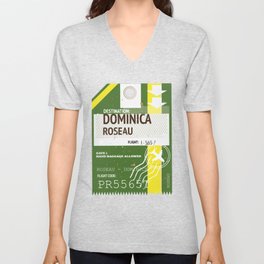 Dominica Roseau vintage travel ticket V Neck T Shirt