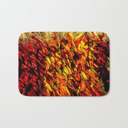 Ristras made from green, yellow, orange and red chile peppers Bath Mat | Chilepeppers, Newmexico, Digital, Digital Manipulation, Photo, Ristras 