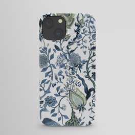 Blue vintage chinoiserie flora iPhone Case