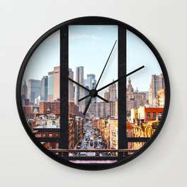 New York City Window Views Wall Clock | Collage, Skyline, Vibrant, Travel, Manhattan, Views, New York City, Skyscrapers, Abstract, City 