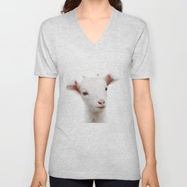 Baby Goat, Farm Animals, Art for Kids, Baby Animals Art Print By Synplus V Neck T Shirt