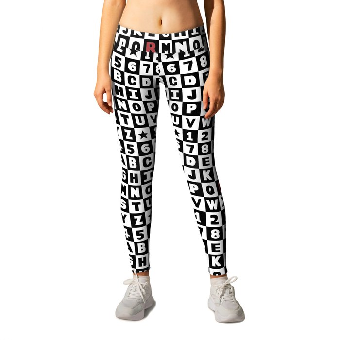 Alphabet With Red "R" Inverted Leggings