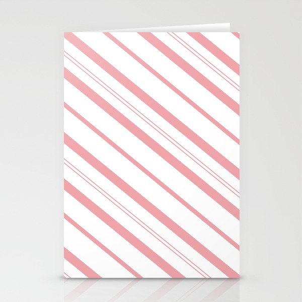 Pink Candy Cane Stripes Stationery Cards