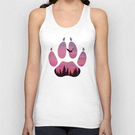 sunset in a wolf paw  Unisex Tank Top