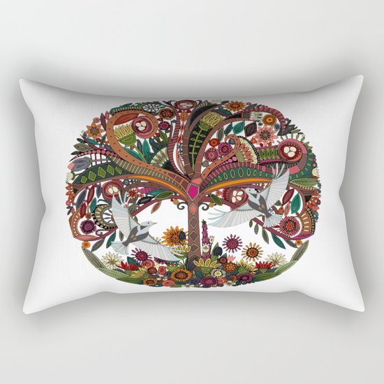 tree of life white Rectangular Pillow