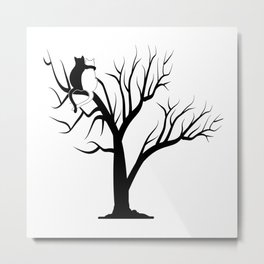 black white cats love Metal Print | Tree, Blackwhite, Nature, Catlover, Winter, Black And White, Digital, Cats, Painting, Nakedtree 