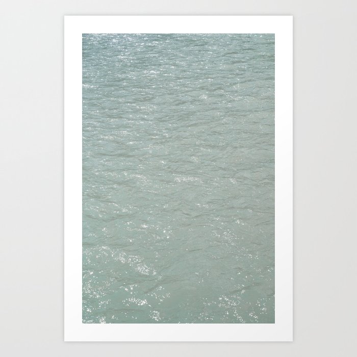 Sparkling summer sea art print - blue coastal waves - nature and travel photography Art Print
