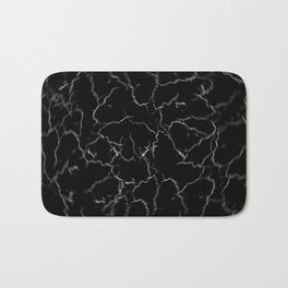 Minimalist Black Marble Distortion Pattern Design Cracked Crackle Fast Motion Bath Mat