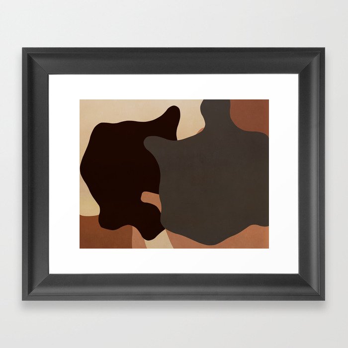Abstraction in Brown, Tan, and Black  Framed Art Print