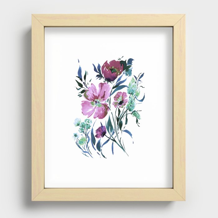 Dramatic Floral Recessed Framed Print