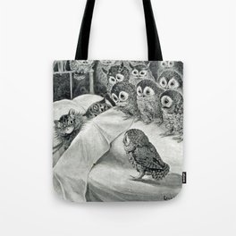 Louis Wain Cat Nightmare Owl Bird Tote Bag