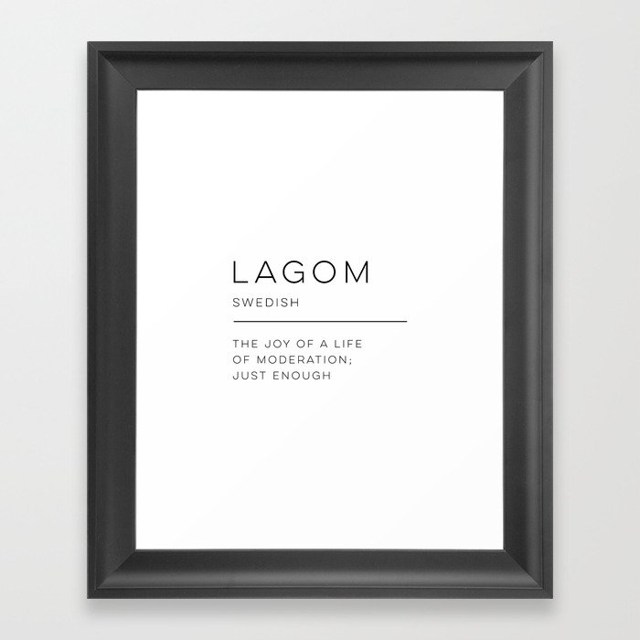 Lagom Definition Framed Art Print