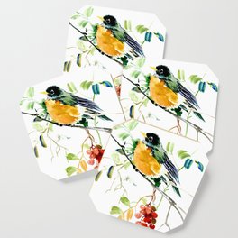 American Robin bird art Coaster
