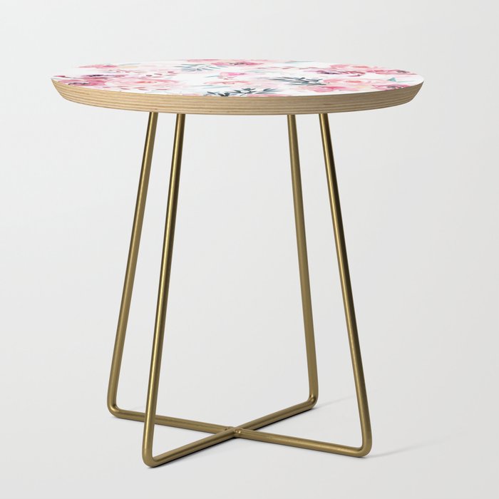 Pink Watercolor Florals I Side Table