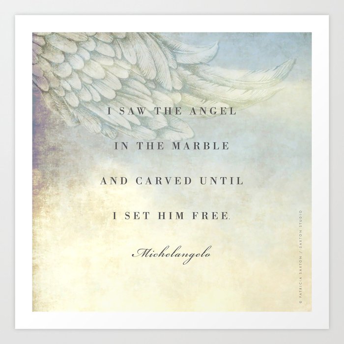 Michelangelo Angel Quote Art Print