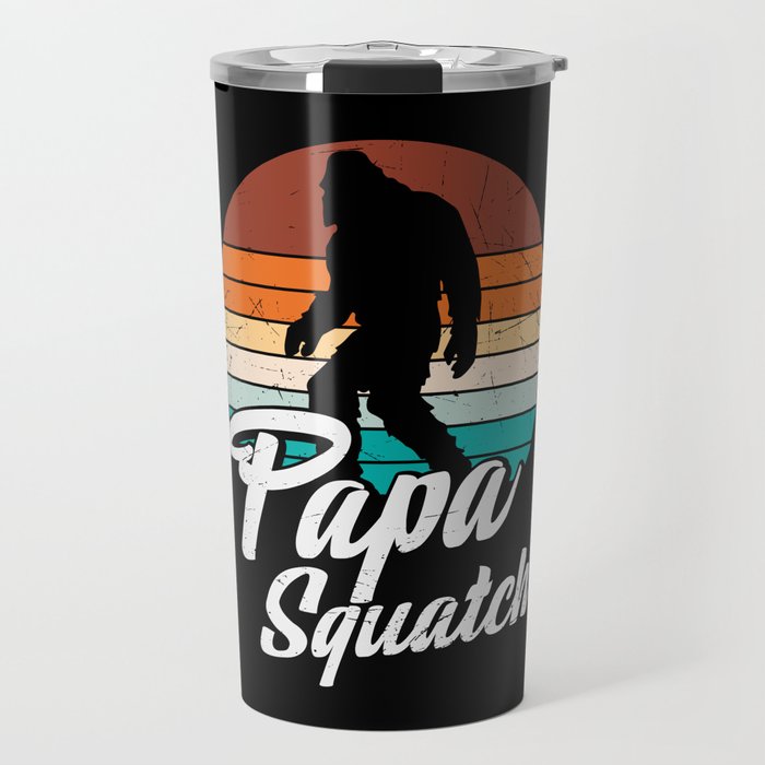 Papa Squatch Funny Vintage Sasquatch Travel Mug