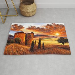 Landscapes of Tuscany Area & Throw Rug