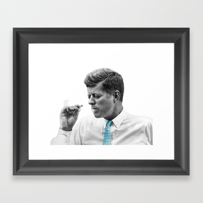 John F Kennedy Smoking Framed Art Print