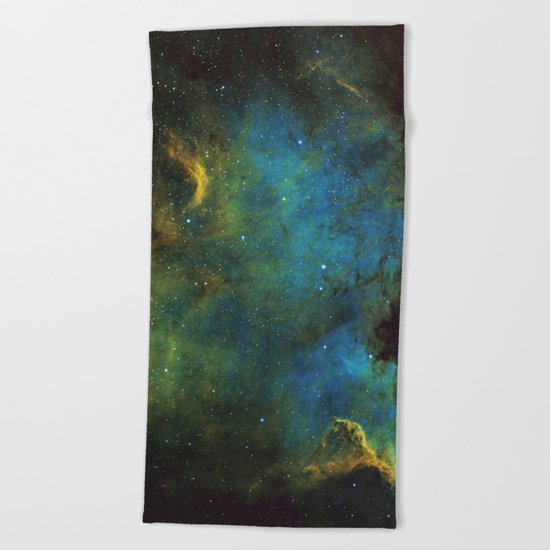 North American and Pelican Nebula Beach Towel