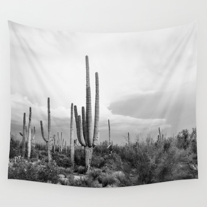 Desert Cactus Vintage Southwest Saguaro Joshua Tree Succulents V Wall Tapestry