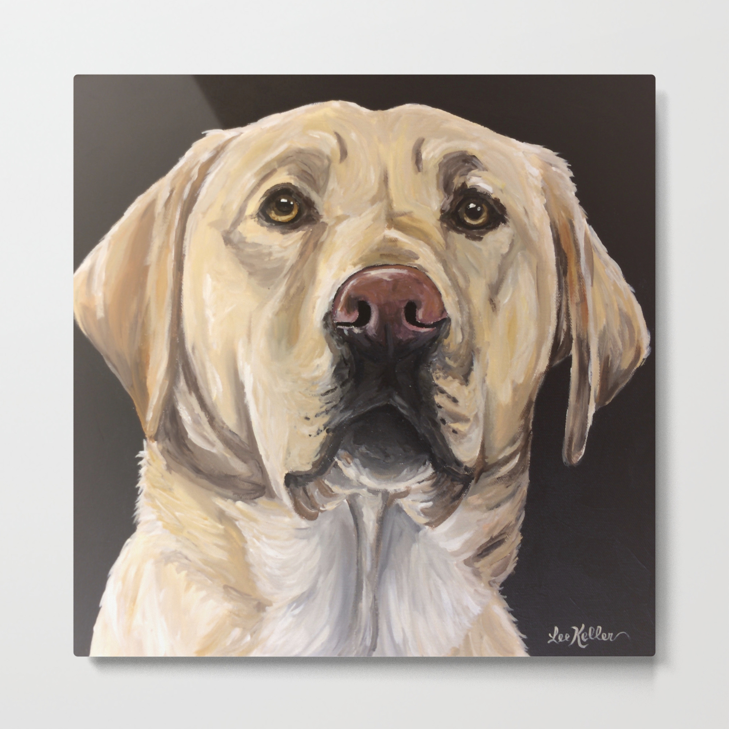 Yellow Lab Art Cute Dog Painting Metal Print By Leekeller Society6