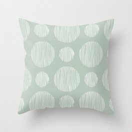 mint dots big and small Throw Pillow