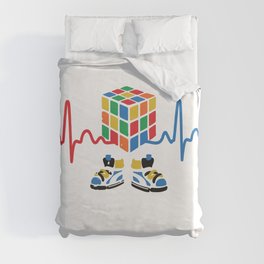 Heartbeat rubik cube / cube lover / cube game Duvet Cover