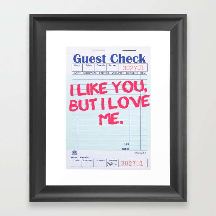 LUV ME - GUEST CHECK NIKKIRAYE Framed Art Print