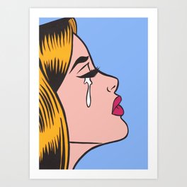 ginger crying comic girl Art Print