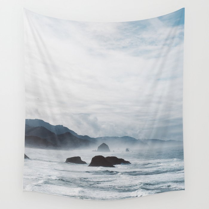 Mist Over Cannon Beach Wall Tapestry