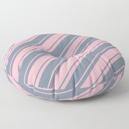[ Thumbnail: Light Pink & Light Slate Gray Colored Lines Pattern Floor Pillow ]